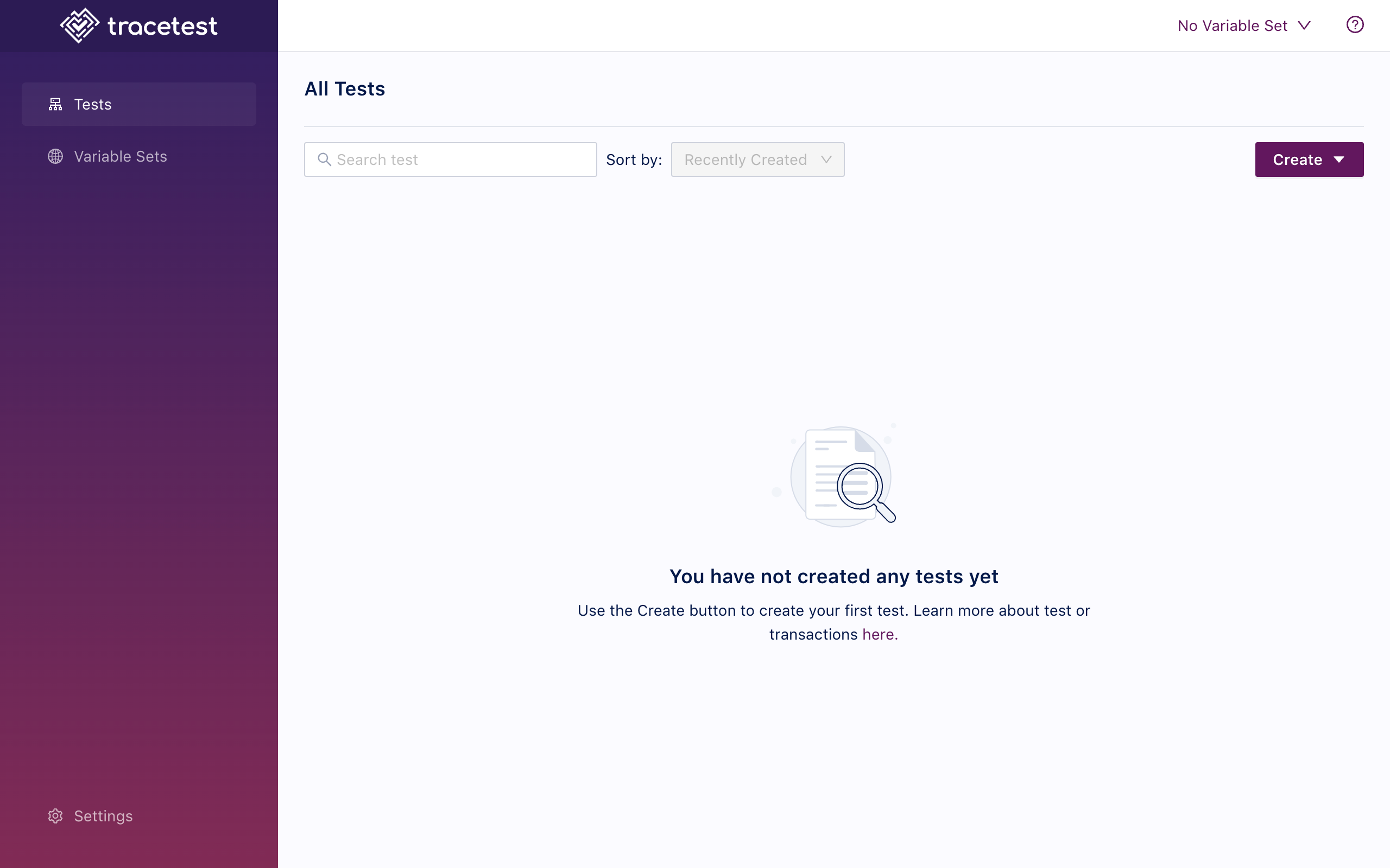 Tracetest Web UI